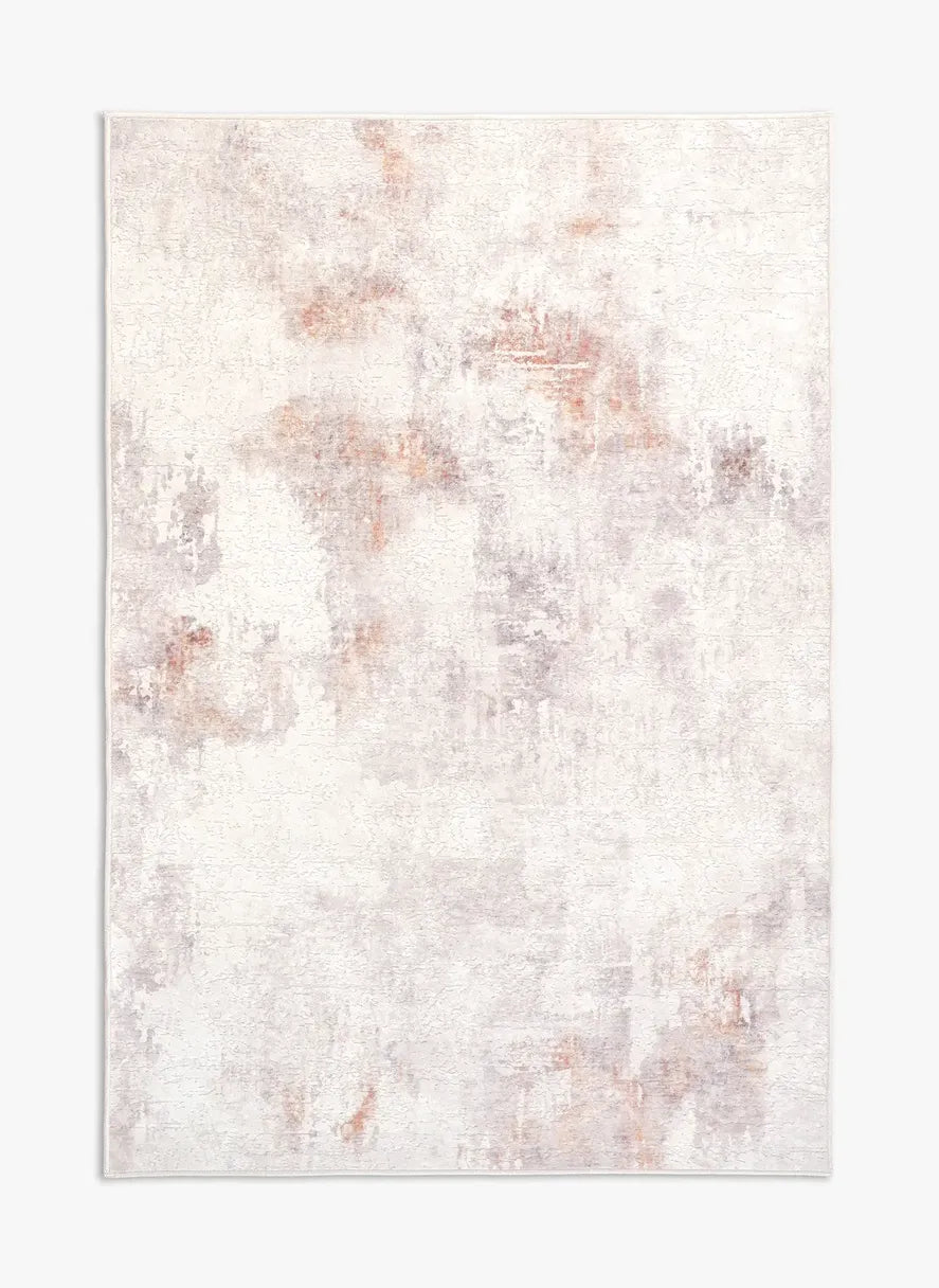 Tappeto Jorg Rust bouclé 3D 130×190 cm con pattern a riquadri ruggine e sabbia visto dall’alto.