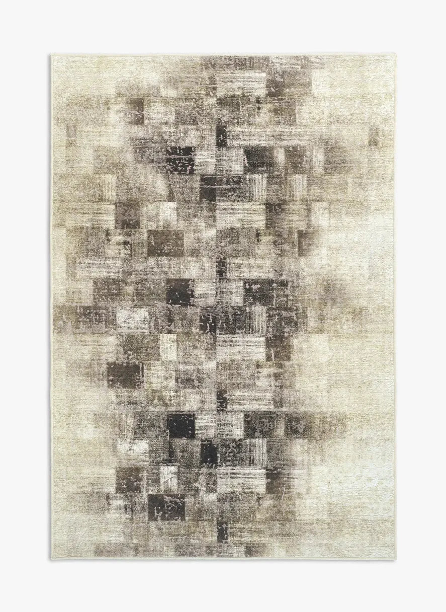 Tappeto Martin Anth bouclé 3D 130×190 cm con sfumature antracite e crema visto dall’alto.