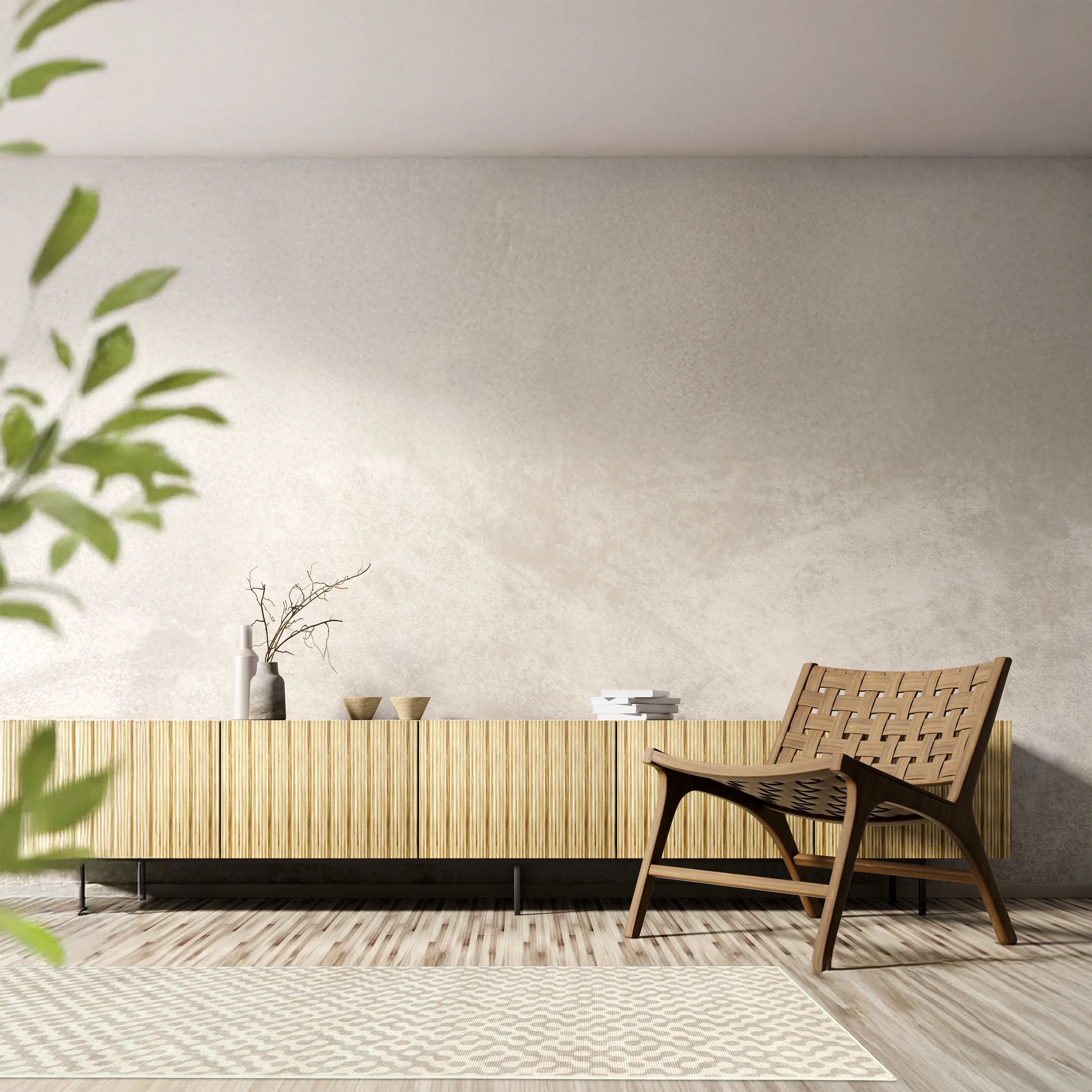 Tappeto Haral 80×250 cm in pelo taftato in corridoio moderno, palette neutra e luminosa.