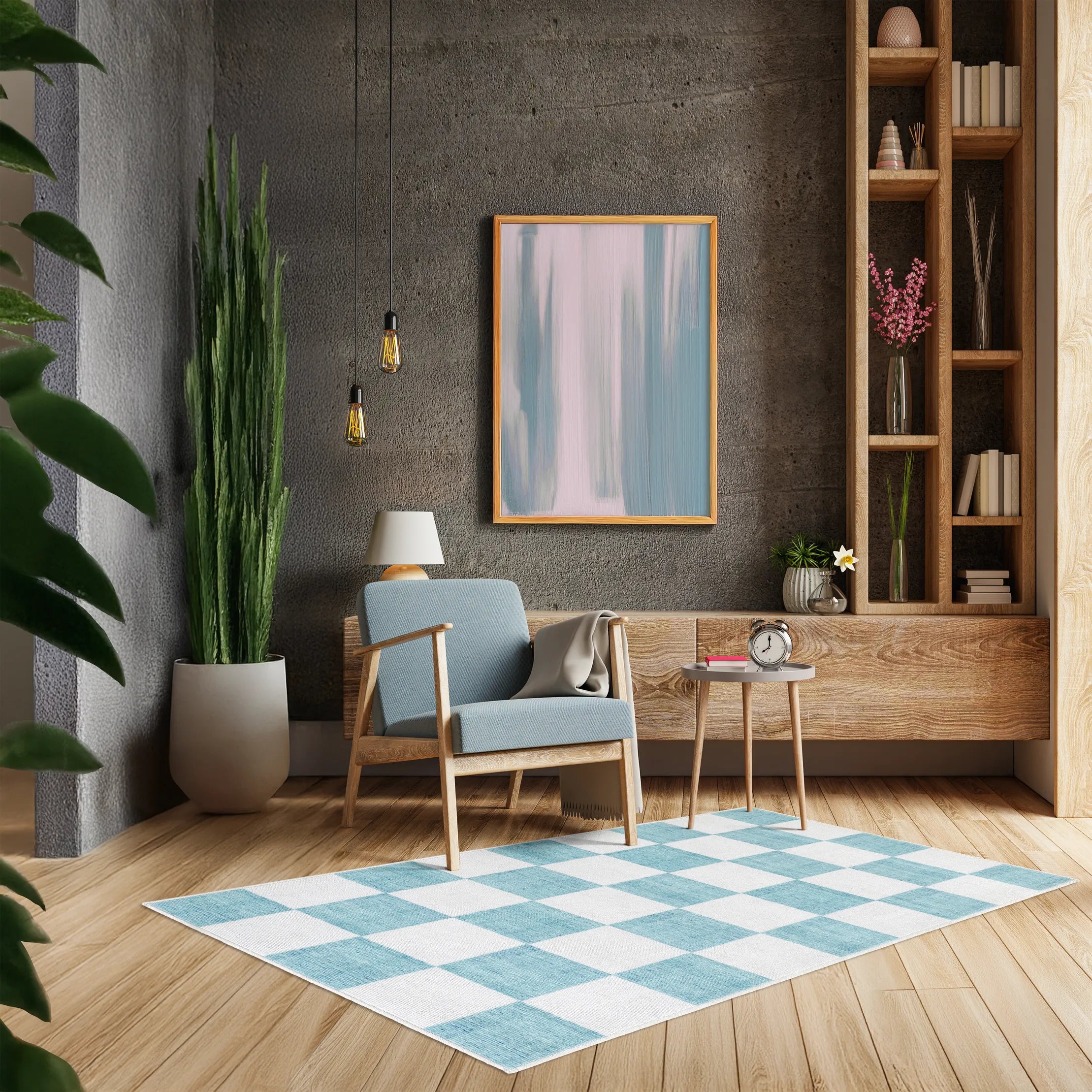 Tappeto Jack Mint 80×150 cm in sala relax.