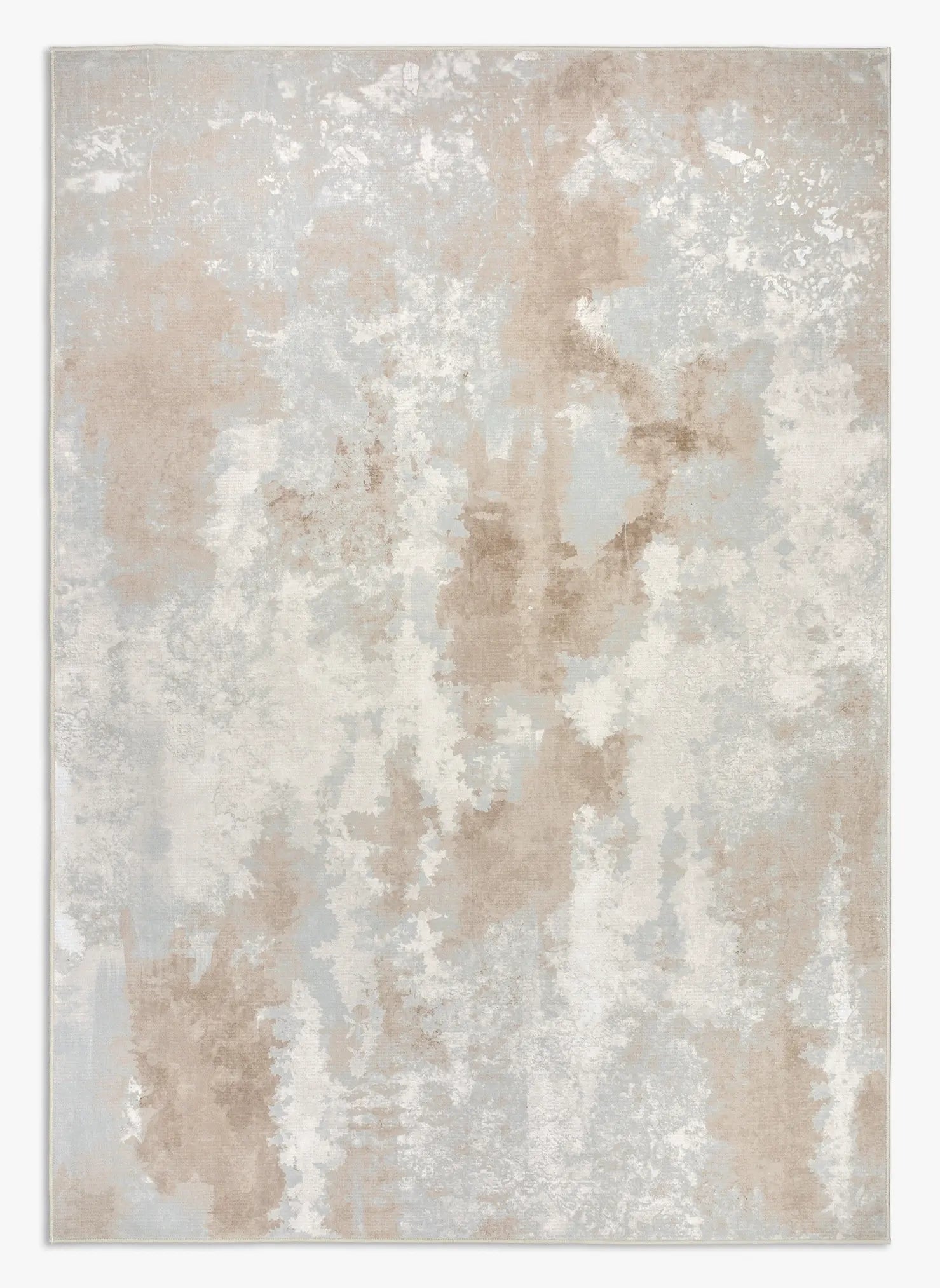 Tappeto Argon 160×230 cm con grafica astratta tortora/avorio; lavabile a 40° in lavatrice e asciugabile in asciugatrice, antimacchia, antiscivolo e impermeabile.