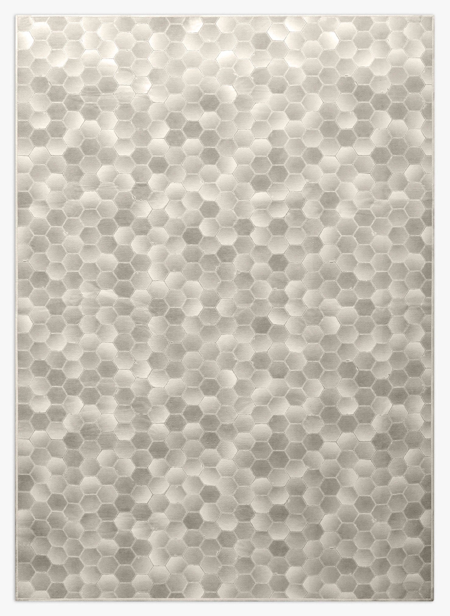 Tappeto Cotto 170×240 cm Lindorug collezione Chenny e stile Urban, motivo esagonale in gradazioni di cemento, lavabile in lavatrice e asciugabile in asciugatrice