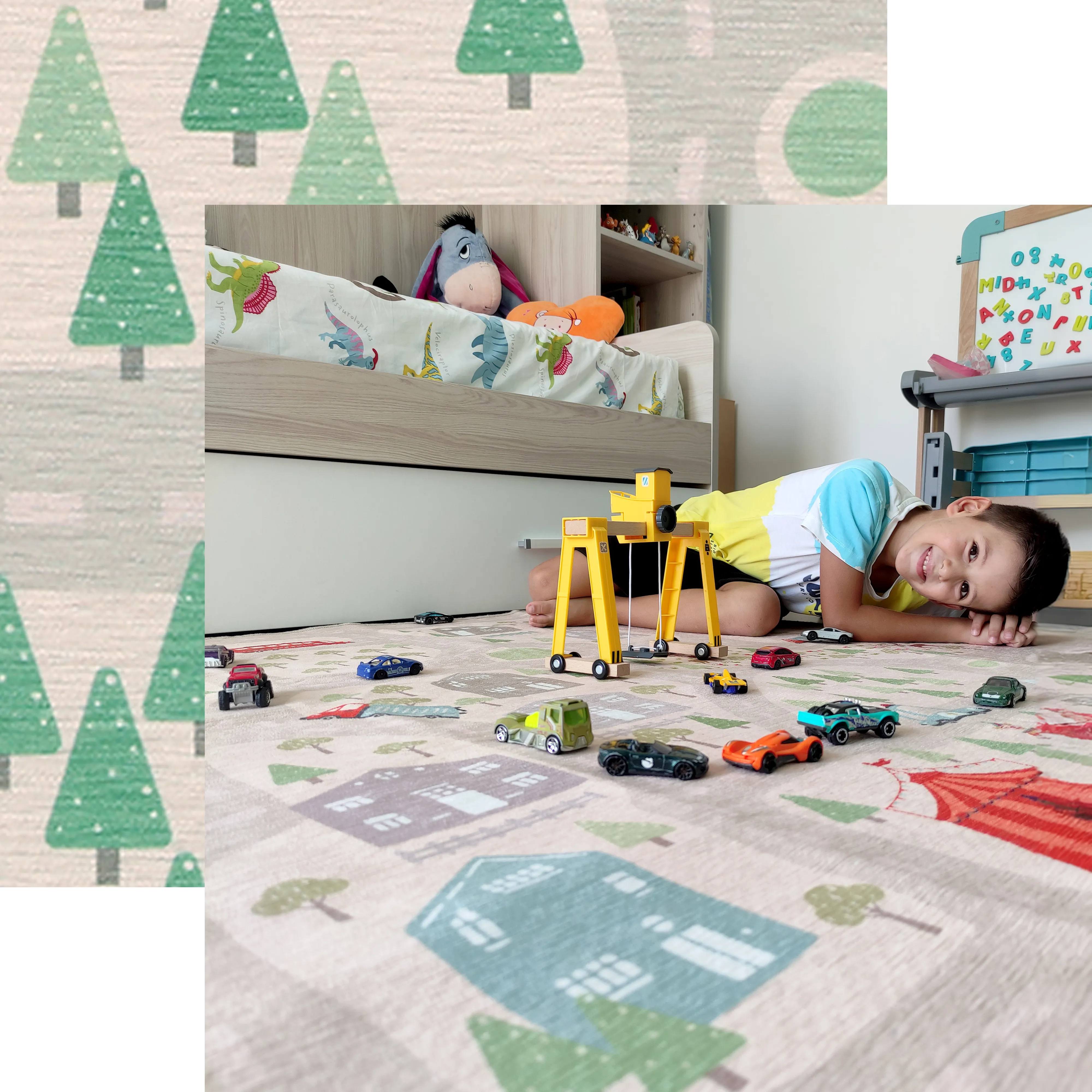 DAVIDE E IL SUO TAPPETO FOREST ROAD: GIOCO E PULIZIA SENZA PROBLEMI!