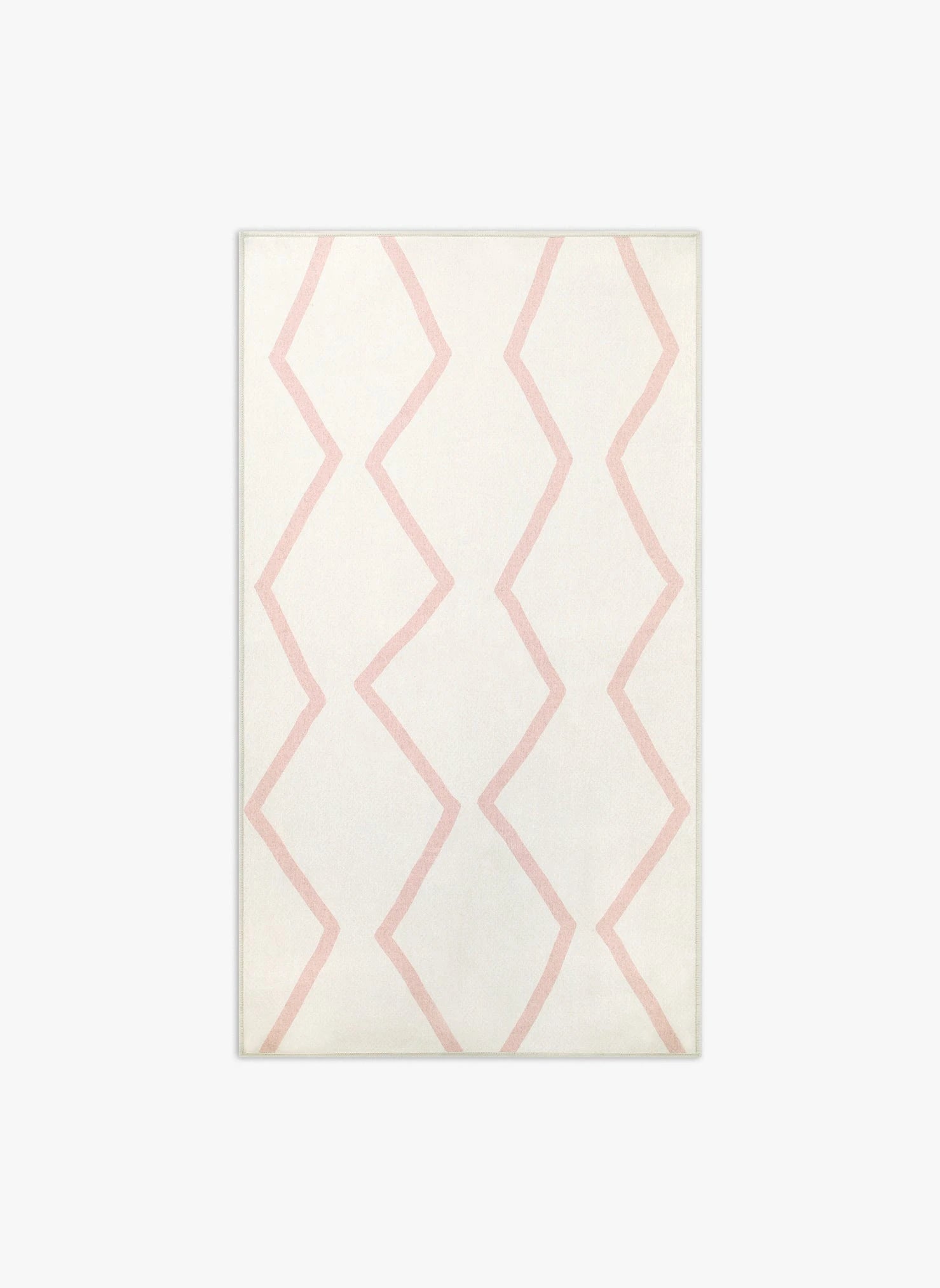 Scatto in pianta del tappeto Ebro 90x160 cm, stile Tuareg, con motivo a rombi berberi rosa