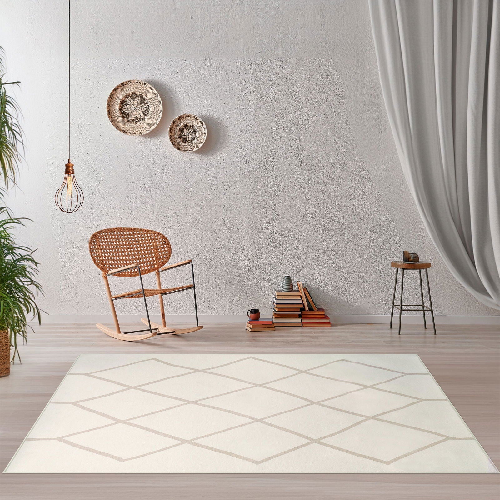 Tappeto Etny 140×200 cm Lindorug collezione Chenny stile Tuareg sotto poltrona in zona relax