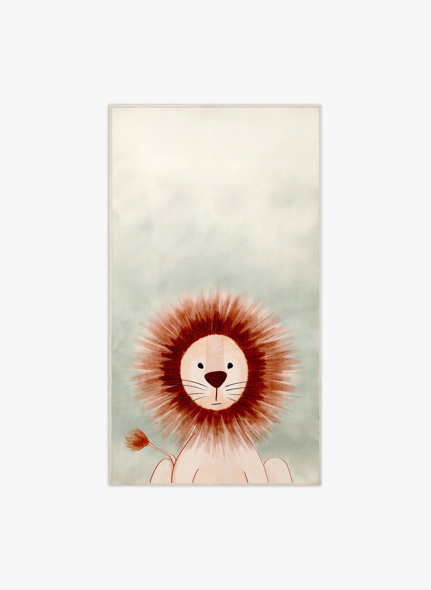 Tappeto Lion 90x160 collezione Chenny stile Kids con illustrazione di un leone dai toni caldi