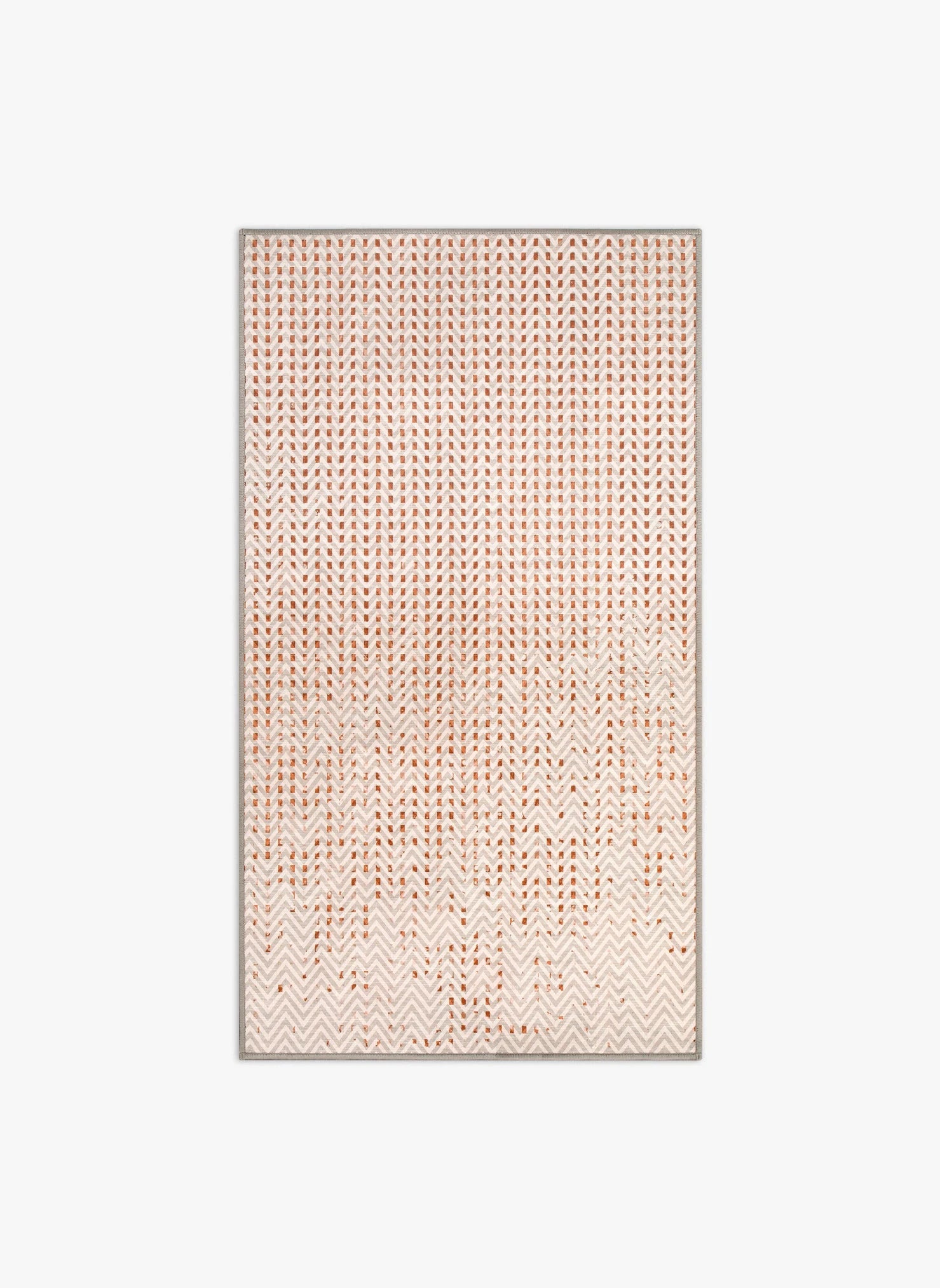 Tappeto Tang 90×160 cm Lindorug collezione Chenny stile Urban geometrie moderne su base beige e arancio ruggine