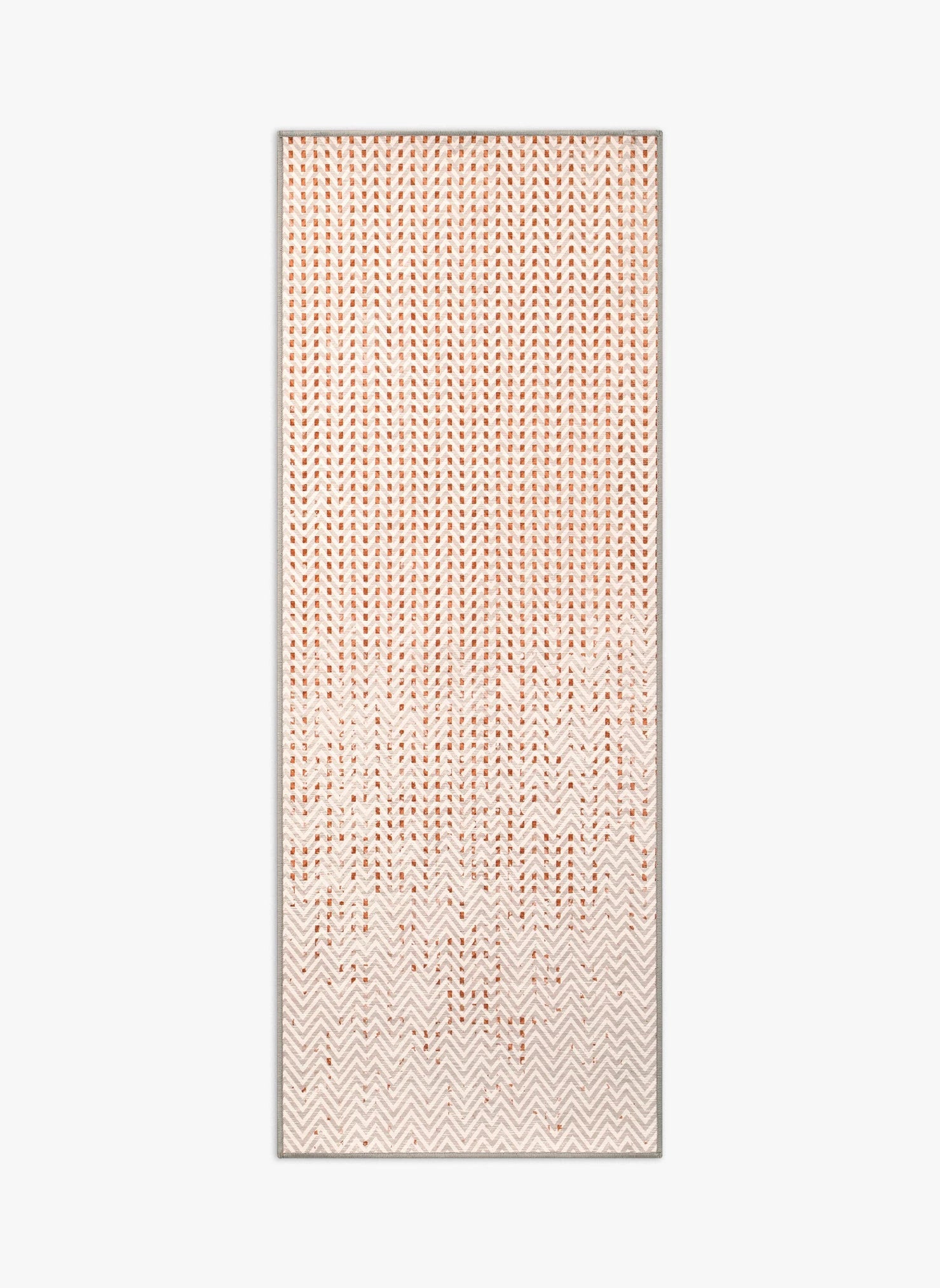 Tappeto Tang 75×200 cm Lindorug collezione Chenny stile Urban geometrie moderne su base beige e arancio ruggine