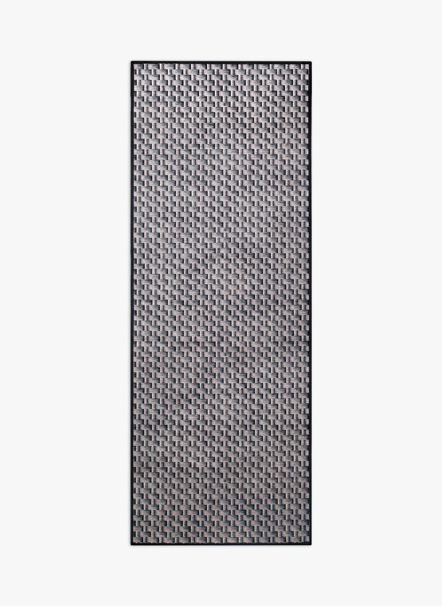 Tappeto Wiker 75×200 cm Lindorug collezione Chenny stile Urban, intreccio abaca grigio a texture geometrica