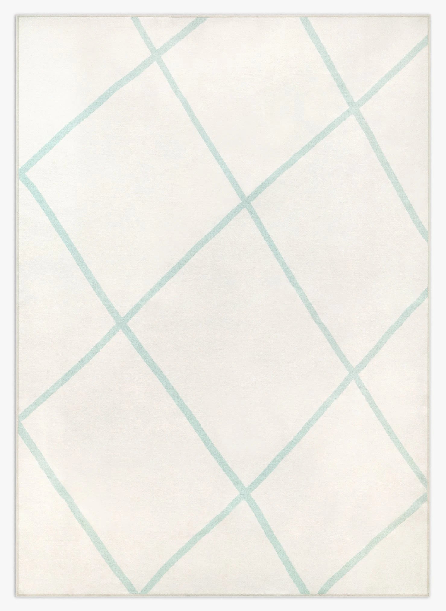 Tappeto Ziad 170×240 cm Lindorug lavabile in lavatrice, asciugabile in asciugatrice, collezione Chenny stile Tuareg motivo etnico turchese su base avorio