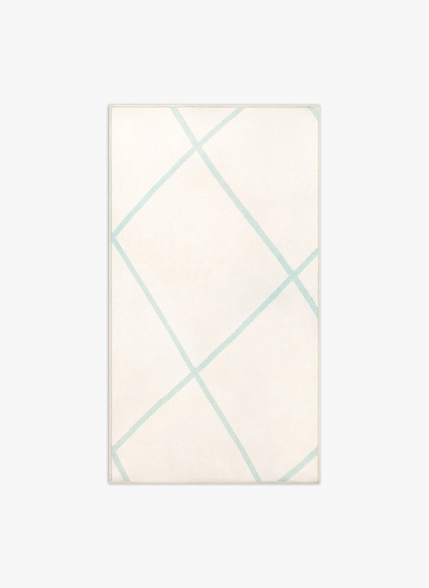 Tappeto Ziad 90×160 cm Lindorug collezione Chenny stile Tuareg motivo etnico turchese su base avorio